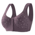thumbnail image 1 of UoCefik Front Closure Wireless Bras for Womens Full Coverage Push Up No Underwire Bra for Older Women Upgraded Breathable Comfortable Bralette Everyday Bras(Light Purple,44), 1 of 3
