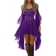 thumbnail image 1 of UoCefik Gothic Dress Dark Style Halloween Dress Different from Others Women's Gothic Punk Dress Cold Shoulder Butterfly Sleeve Christmas Cosplay Party Dress Purple Pink M, 1 of 5