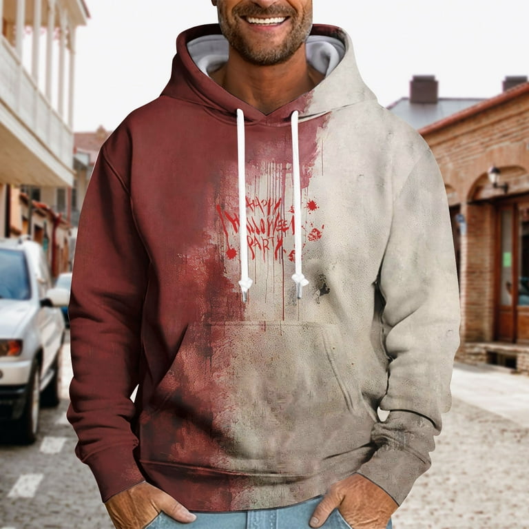 UoCefik Im Fine Bloody Shirt Problem Solved Bloody Hoodie Men Halloween Funny Sweatshirts Horror Clothes Bloody Pullover Top Trendy Hoodies Deep Red M Walmart