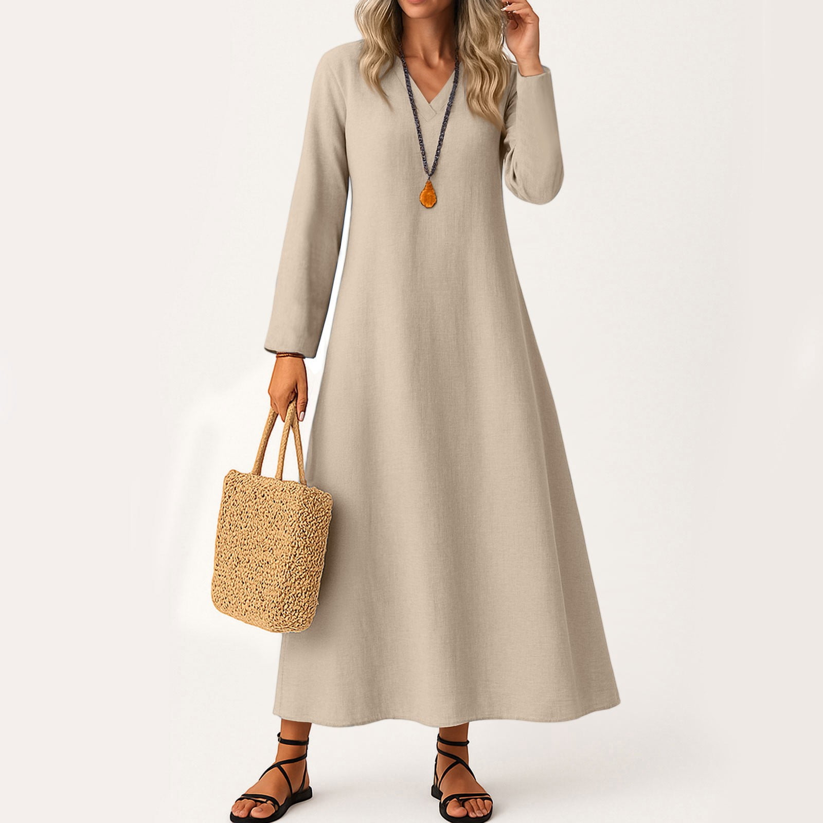 plus size linen shift dress New Arrival Loose Linen Shirt Dress Soft Cotton Linen Maxi Dress Plus Size Linen Dress Plus Size Clothing Oversized Linen Dress Style 153