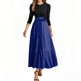 thumbnail image 1 of UoCefik Long Floral Dresses for Women 2025 Elegant Boho Tie Belted Patchwork Empire Waist 3/4 Sleeve Modest Flowy Maxi Dress 2025 Dark Blue L, 1 of 4