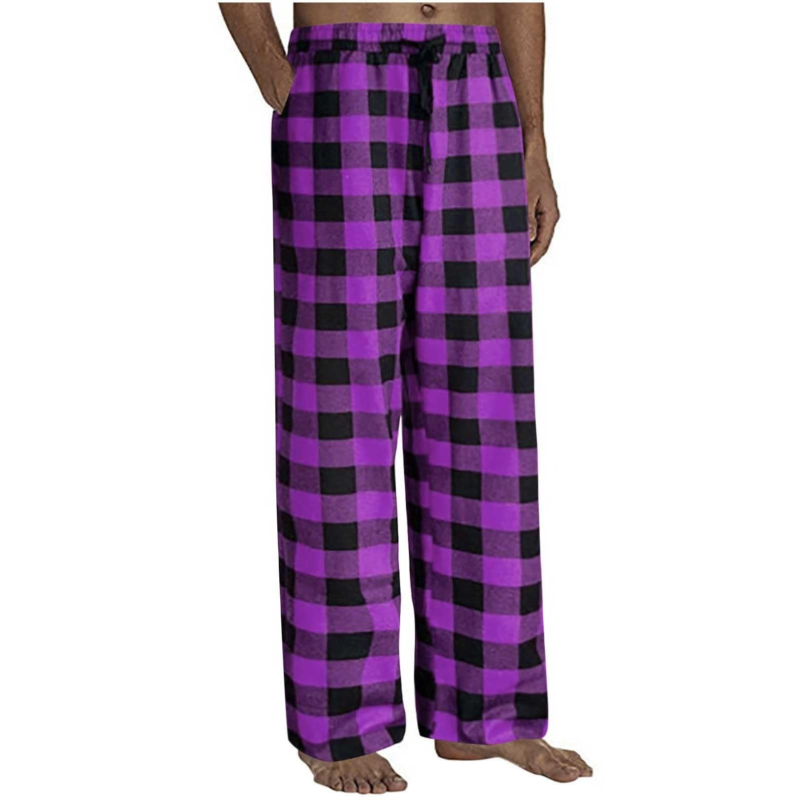 UoCefik Men Pajama Pants Plaid Pajamas Pants Cute Sleepwear Mens Lounge Pants Drawstring Plus
