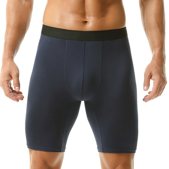 UoCefik Men's Breathable Soft Boxer Briefs Pack - Stretchy, Long Leg,Comfort Fit for Casual Wear,Navy 4XL