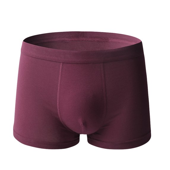 UoCefik Men's Cotton Boxer Briefs, Soft and Breathable Cotton Underwear Boxer Briefs with ComfortFlex Waistband,Wine 4XL