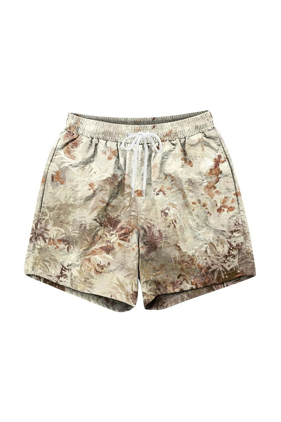 Mens Camo Shorts Casual Gym Mesh Jogger Camo Cargo Shorts Print Drawstring Camo Shorts Yellow 4XL