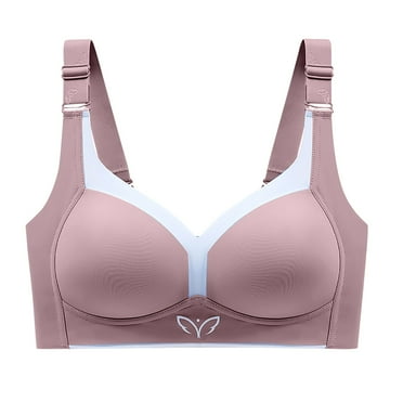 UoCefik Minimizer Bras for Women Compression Seamless Wireless Bra Pink 46D