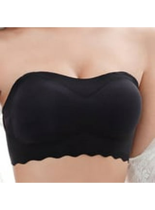 UoCefik Strapless Bras for Women for Large Breasts Wireless Seamless  Comfortflex Bandeau Crop Tube Top Bra,3 pack Black XXL