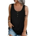 thumbnail image 1 of UoCefik Plus Size Tank Tops for Women Long Flowy Sleeveless Loose Fit Scoop Neck Shirt Beach Casaul Tunic Top Summer Clearance Blouses Black S, 1 of 7