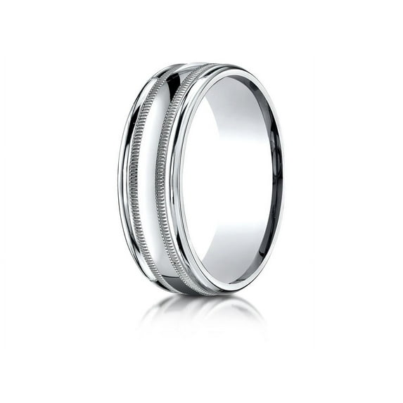 Benchmark� 10k Gold 7mm Comfort-fit High Polished With Milgrain Round Edge Carved Design Wedding Band Ring