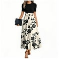 thumbnail image 1 of UoCefik Sexy Sundresses For Women 2025 Summer Floral Short Sleeve Maxi Dresses Wrap Elegant Sundress Plus Size Party Flowy Wedding Guest Dress Beige L, 1 of 4