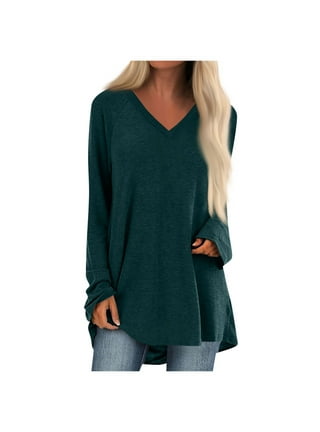  Womens Casual Mini Dress Long Sleeve Crew Neck Plus Size Short  Dresses Solid Pullover Tunic Tops to Wear with Leggings : Sports & Outdoors