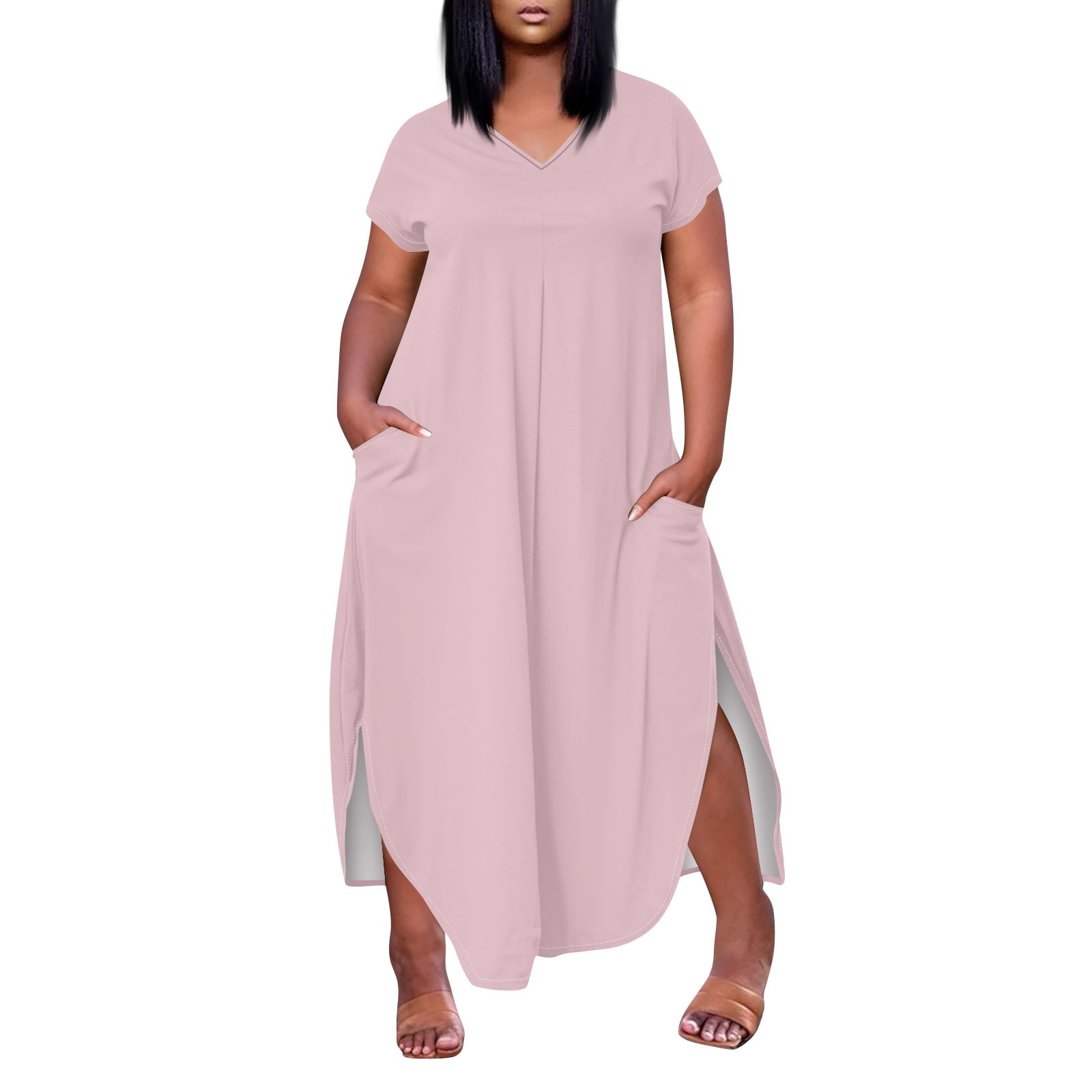 UoCefik Summer Dresses Maxi Dress Plus Size Vacation Slit Beach — free download