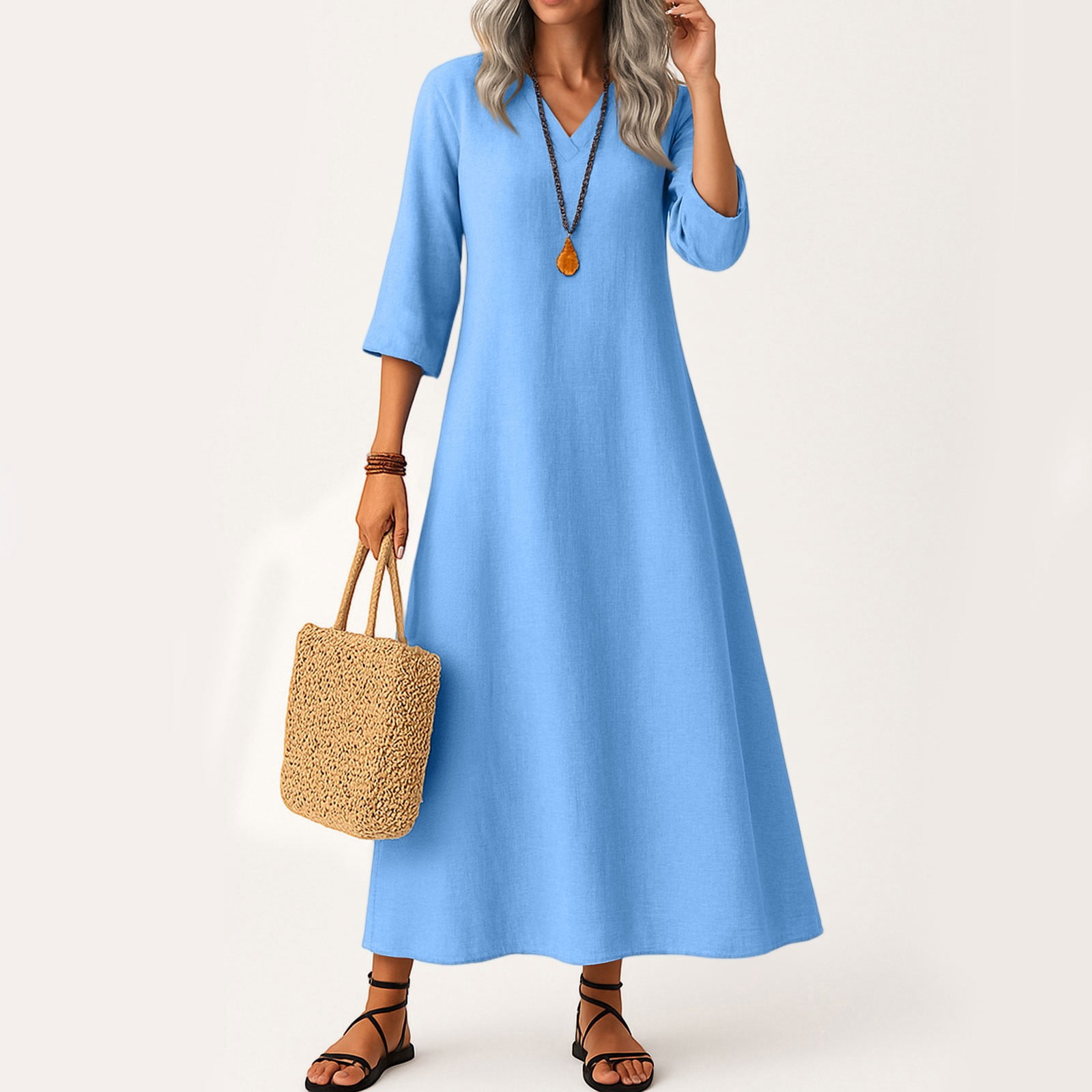 UoCefik Italian Linen Dresses for Women Summer V Neck Flowy Long Dresses Plus Size Fall 3/4 Sleeve Sundress Trendy Casual Beach Vacation Dress Light pink XXL - Walmart.com UoCefik Italian Linen Dresses for Women Summer V Neck Flowy Long Dresses Plus Size Fall 3/4 Sleeve Sundress Trendy Casual Beach Vacation Dress Light pink XXL - Walmart.com