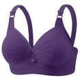 thumbnail image 1 of UoCefik T-Shirt Bras for Women No Underwire Breathable Seamless Wireless Bra Full Coverage V Neck Support Bralette Comfortable Push Up Everyday Bras(Purple,48), 1 of 4