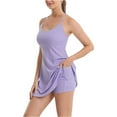 thumbnail image 1 of UoCefik The Ultimate Tummy Control Backless Active Dress Made for Movement & Easy Bathroom Breaks, Dress with Built In Shorts That Pull Down Purple S, 1 of 3