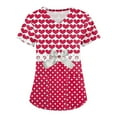 thumbnail image 1 of UoCefik Valentines Day Scrubs Women Heart Printed Cute Nursing Uniforms Medical Plus Size Short Sleeve V-Neck Tee Shirts Funny Scrub Shirt Tops with Pockets Hot Pink 3XL, 1 of 3