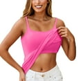 thumbnail image 1 of UoCefik Women Camisole With Built In Padded Bra Yoga Adjustable Spaghetti Strap Tank Tops 2025 Cotton Padded Undershirts Hot Pink 3XL, 1 of 6