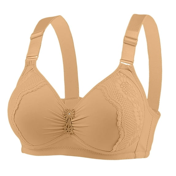 UoCefik Wireless Minimizer Bras for Women Full Coverage Push Up No Underwire Bras Seamless V Neck Supportive Bralette Comfy Breathable Everyday Bra(Complexion,38)
