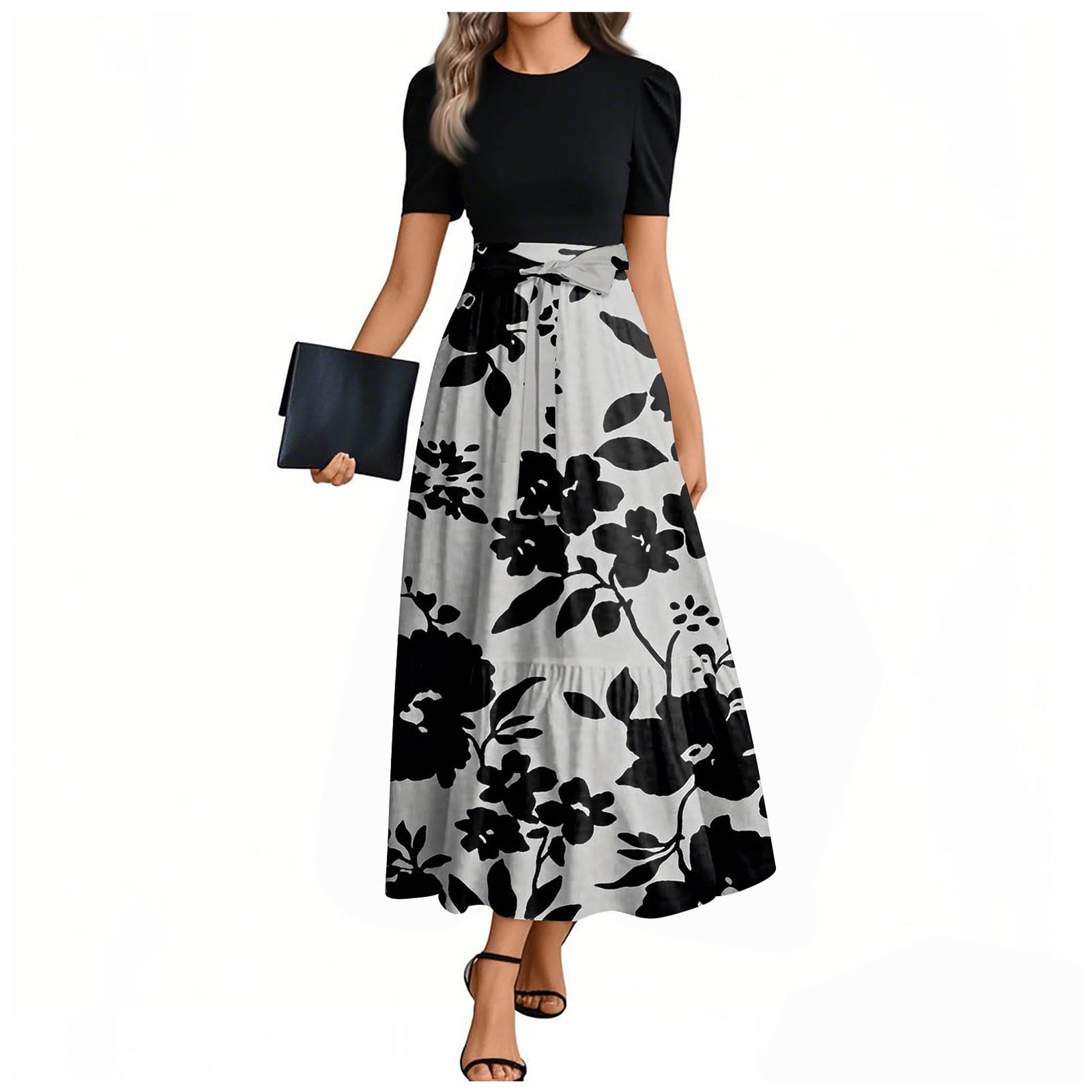 UoCefik Women Church Dresses Flowy Floral Elegant Long Maxi Dress Wrap Short Sleeve Empire Waist Casual Summer Dresses Gray M - Walmart.com UoCefik Women Church Dresses Flowy Floral Elegant Long Maxi Dress Wrap Short Sleeve Empire Waist Casual Summer Dresses Gray M - Walmart.com