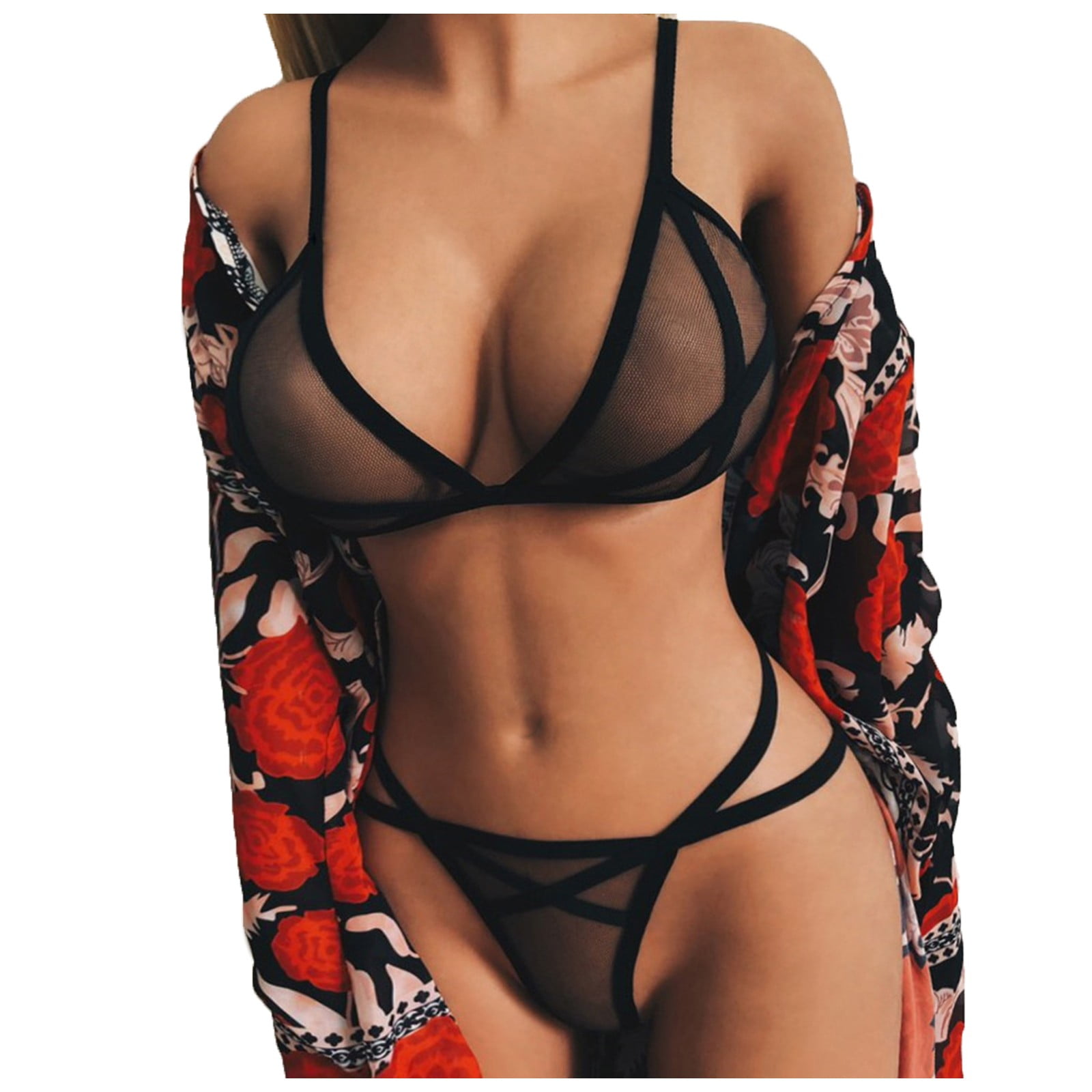 UoCefik Women Sexy Lingerie Set Plus Size Lingerie Set Sexy See Through Sexy Bra and Panty Sets