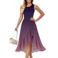 thumbnail image 1 of UoCefik Women's Cocktail Dresses 2025, Formal Wedding Guest Ruffle Prom Party Evening Dress V-Neck Vintage Dresses Purple M, 1 of 4