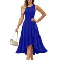 thumbnail image 1 of UoCefik Women's Cocktail Party Formal Wedding Guest Church Dresses, Modest Graduation Prom Evening Dress Royal Blue L, 1 of 4