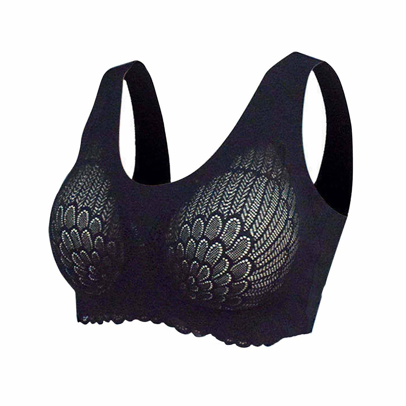 UoCefik Women's Sports Bras Padded Wireless Bra Lace Sleeping Sports
