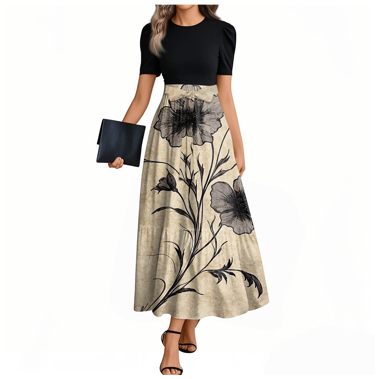 UoCefik Womens Maxi Dress Summer Flowy Floral Short Sleeve Long Dresses Wrap Elegant Empire Waist Petite Party Wedding Guest Dress Khaki S - Walmart.com UoCefik Womens Maxi Dress Summer Flowy Floral Short Sleeve Long Dresses Wrap Elegant Empire Waist Petite Party Wedding Guest Dress Khaki S - Walmart.com