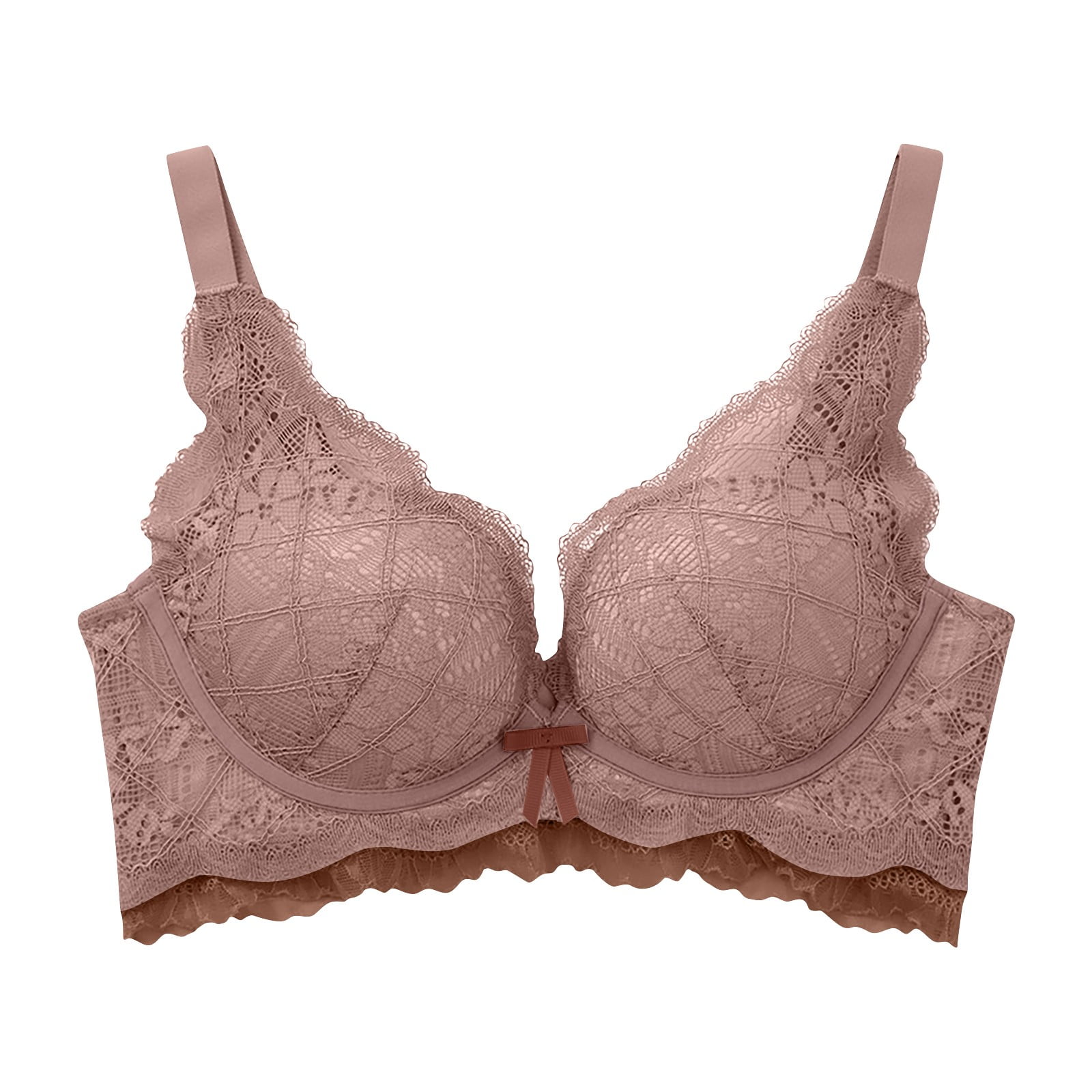 UoCefik Womens Sexy Lace Wireless Bra Comfort Minimizer Full Coverage Bra Everyday Wirefree T