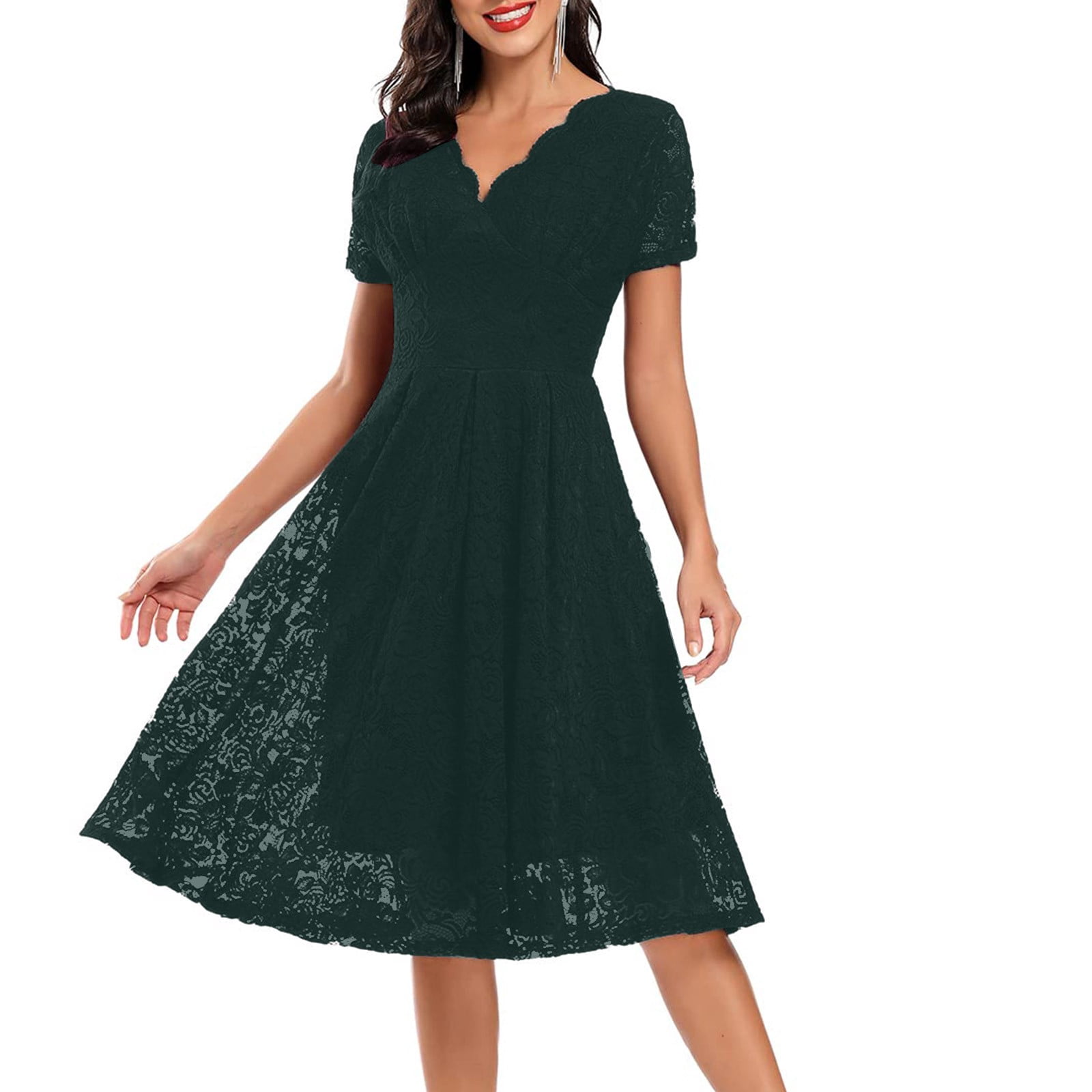 green emerald velvet dress Lady Black Tie - Leanne Midi Dress - Emerald Green