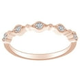 thumbnail image 1 of 0.13 Cttw Round White Natural Diamond Stackable Milgrain Band Ring In 10K Solid Rose Gold, 1 of 5