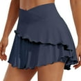 thumbnail image 1 of UoCefik Womens Tennis Skirt Crossover Golf Skorts Skirts Lightweight Athletic Skirt with 3 Pockets Workout Pickleball Dark Blue S, 1 of 7