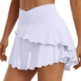 thumbnail image 1 of UoCefik Womens Tennis Skirt Crossover Golf Skorts Skirts Lightweight Athletic Skirt with 3 Pockets Workout Pickleball White L, 1 of 7