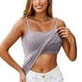 thumbnail image 1 of UoCefik Womens White Tank Top With Built In Bra 2025 Adjustable Spaghetti Strap Camisole Tops Casual Padded Plus Size Undershirts Summer Tank Tops Light pink M, 1 of 7