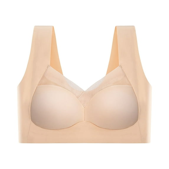 UoCefik Zenchic Bra - Seamless Powerful Push Up Wireless Bra Lift Full-Figure Posture Correcting Bra Ice Silk Anti Sagging Bra Complexion 5X-Large