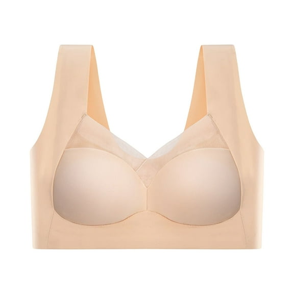 UoCefik Zenchic Bra - Seamless Powerful Push Up Wireless Bra Lift Full-Figure Posture Correcting Bra Ice Silk Anti Sagging Bra Complexion X-Large