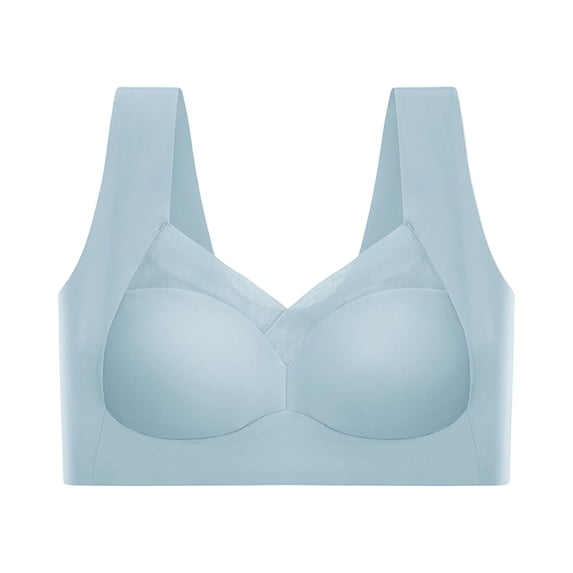 UoCefik Zenchic Bra - Seamless Powerful Push Up Wireless Bra Lift Full-Figure Posture Correcting Bra Ice Silk Anti Sagging Bra Light Blue 3X-Large