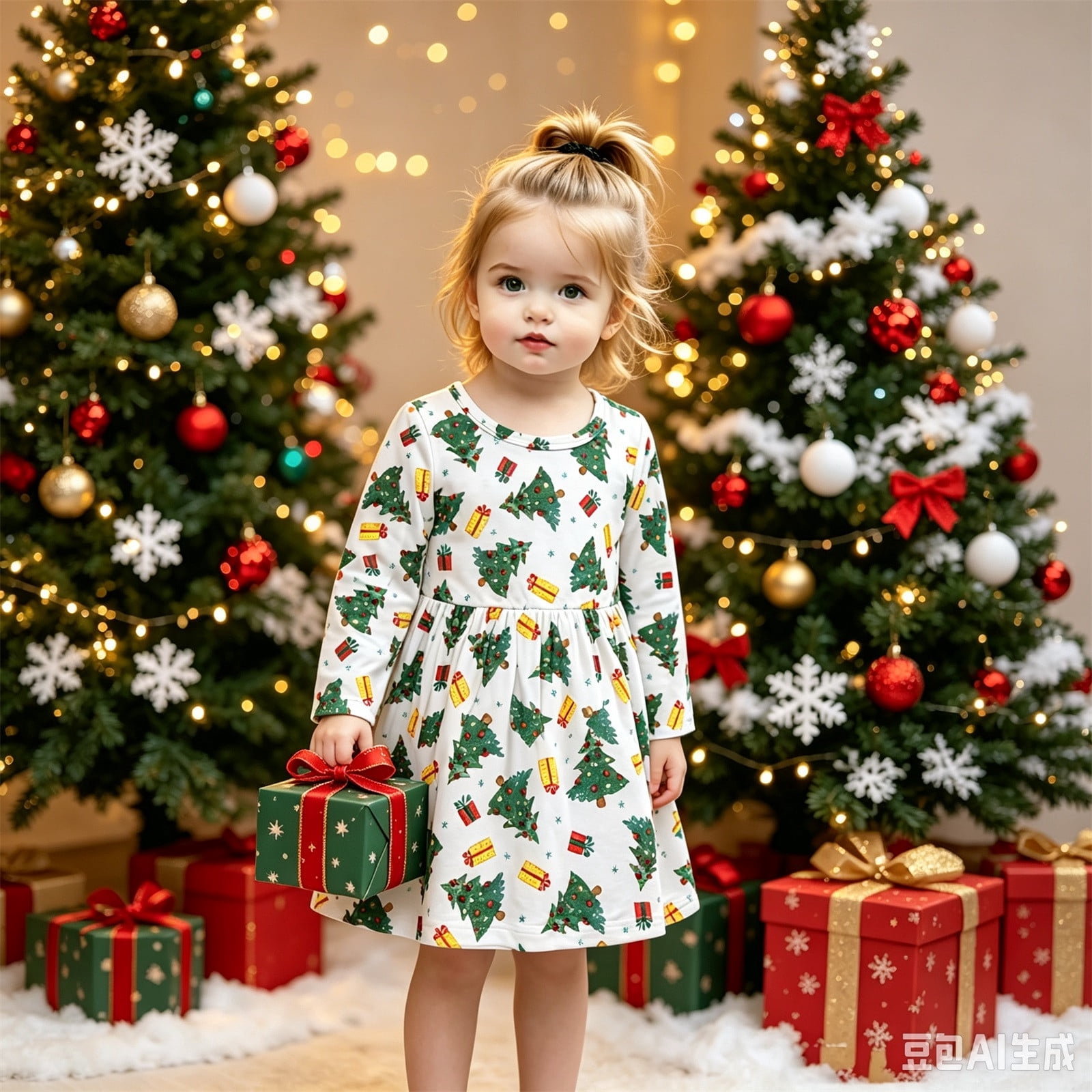 Uobin Baby Girls Christmas Outfit Long Sleeve Round Neck Tree Gift ...