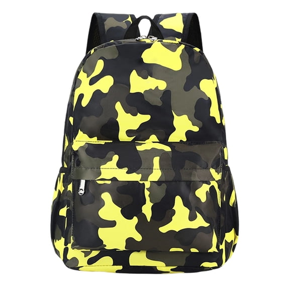 Uobin Back To School Camo Print Student Backpack, Lightweight Water Resistant Multi Pocket Casual Daypack for School Camping Travel Outdoor