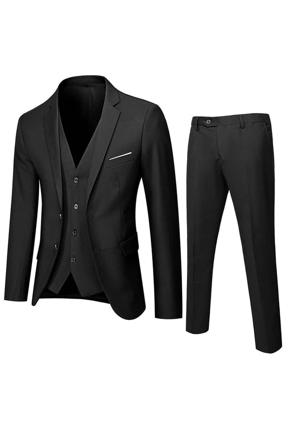 Boys Suit 3 Piece Suit Slim Fit Prom Suits for Men Wedding Formal Mens Suit Solid Blazer Jacket Vest and Pants Tuxedo Set