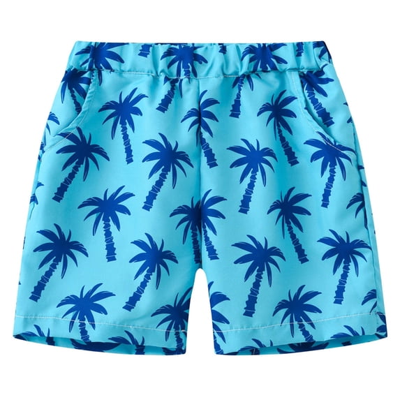 Uobin Boys Swim Trunks Toddler Broad Swim Shorts Quick Dry Kids Bathing Suit Boy Swimsuit Set with Pockets for 1-9 Years