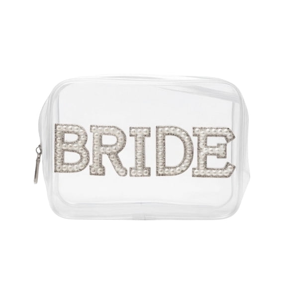 Uobin Clear For Bride Wedding Travel Toiletry Organizer Tote With Handle Bridesmaid Storage Pouch