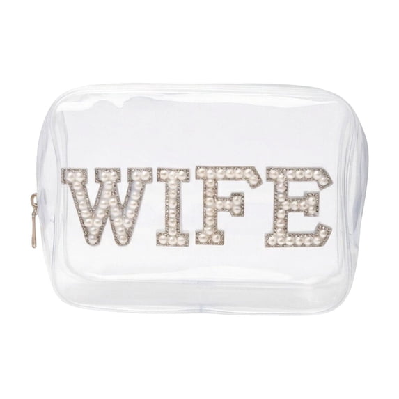 Uobin Clear For Bride Wedding Travel Toiletry Organizer Tote With Handle Bridesmaid Storage Pouch