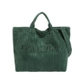 thumbnail image 1 of Uobin Corduroy Tote With Embroidered Letter Design Casual Shoulder Handbag For Daily Use, 1 of 4