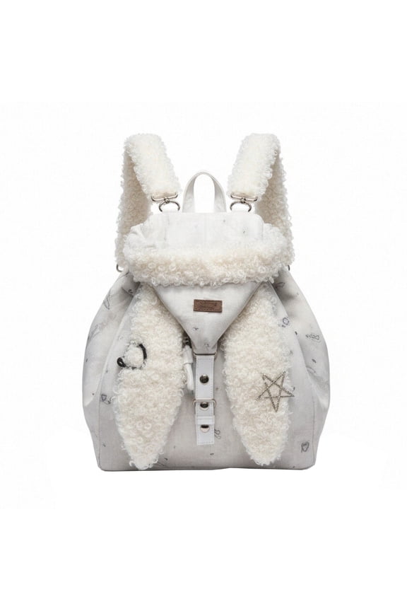 Cute Rabbit Ear Hoodie Backpack Everyday Versatility Ample Storage Space For School Commute Daily Use