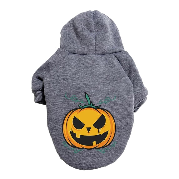 Uobin Dog Halloween Pumpkin Hoodie, Spooky Season Print Sweatshirt for Small Medium Dogs, Festive Pullover with Attached Hood and Easy Wear Design
