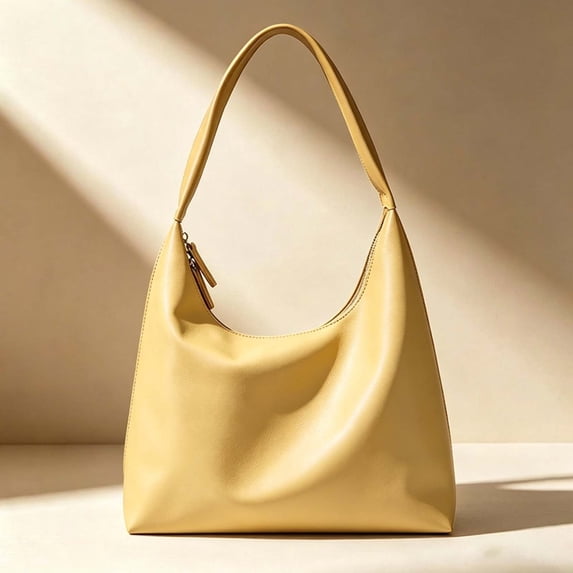 Uobin Elegant Minimalist Soft Shoulder Bag Timeless Pure Color Carryall For Daily Commute