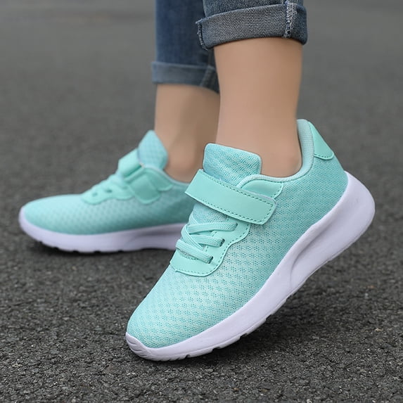 Uobin Fashion Autumn Children Girls Sports Shoes Flat Thick Bottom Lightweight Non Lace Up Easy To Wear Mesh Upper Breathable And Comfortable