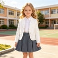 thumbnail image 1 of Uobin Girls Plaid Pleated Skirt Elastic High Waist Tennis School Preppy Uniform Skirt for Girls 5-16 Years, 1 of 8