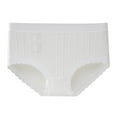 thumbnail image 1 of Uobin Girls Solid Color Jacquard Cotton Briefs, Soft Breathable No‑Ride‑Up Hipster Panties for Little & Big Girls, 1 of 2